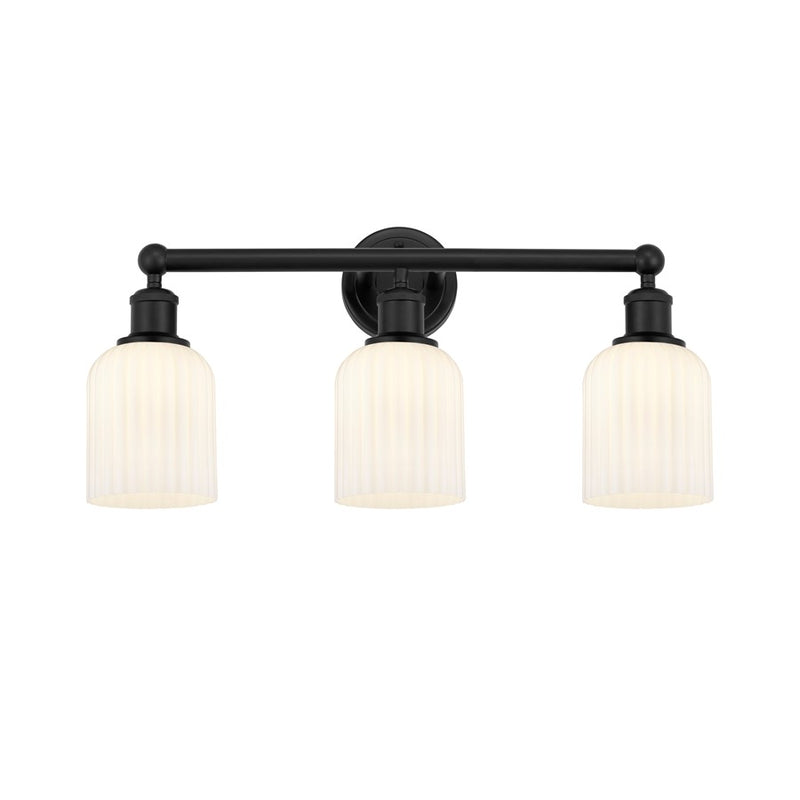 Innovations Edison Bridal Veil 3Lt 23" Bath, BK/GW - 616-3W-BK-G559-5GWH