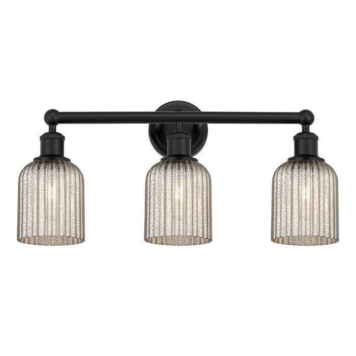 Innovations Edison Bridal Veil 3Lt 23" Bath, Black/Mercury - 616-3W-BK-G559-5ME