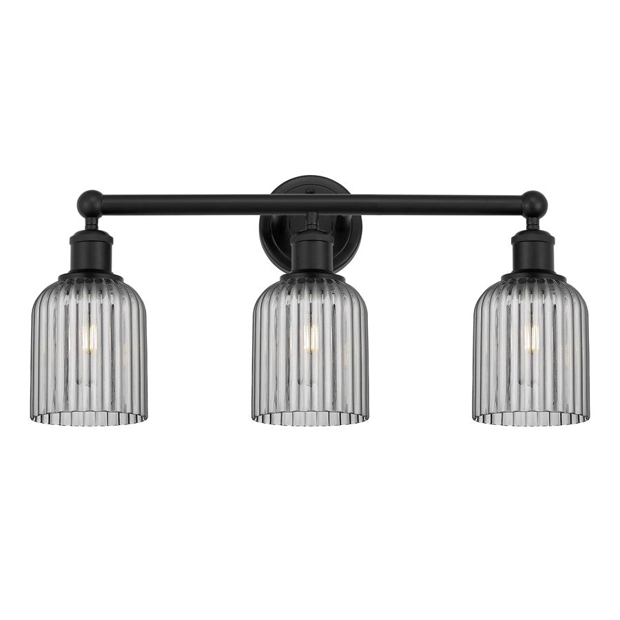 Innovations Edison Bridal Veil 3Lt 23" Bath, Black/Smoke - 616-3W-BK-G559-5SM