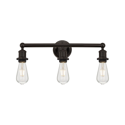Innovations Edison 21in 3-Light Bath Vanity Light | Industrial Oil Rubbed Bronze Steel and Cast Brass | Bathroom Vanity & Powder Room | Model 616-3W-OB