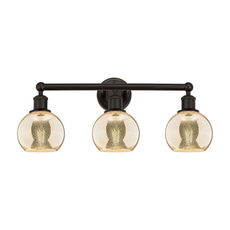 Innovations Athens 24in 3-Light Bath Vanity | Industrial Oil Rubbed Bronze Steel and Mercury Glass | Bathroom Vanity | 23.88 x | Model 616-3W-OB-G128-6