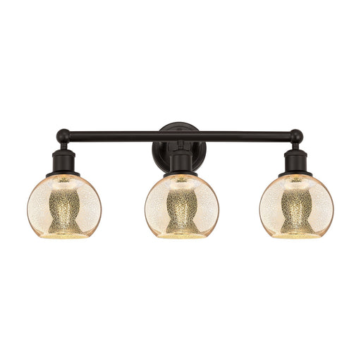 Innovations Athens 24in 3-Light Bath Vanity | Industrial Oil Rubbed Bronze Steel and Mercury Glass | Bathroom Vanity | 23.88 x | Model 616-3W-OB-G128-6