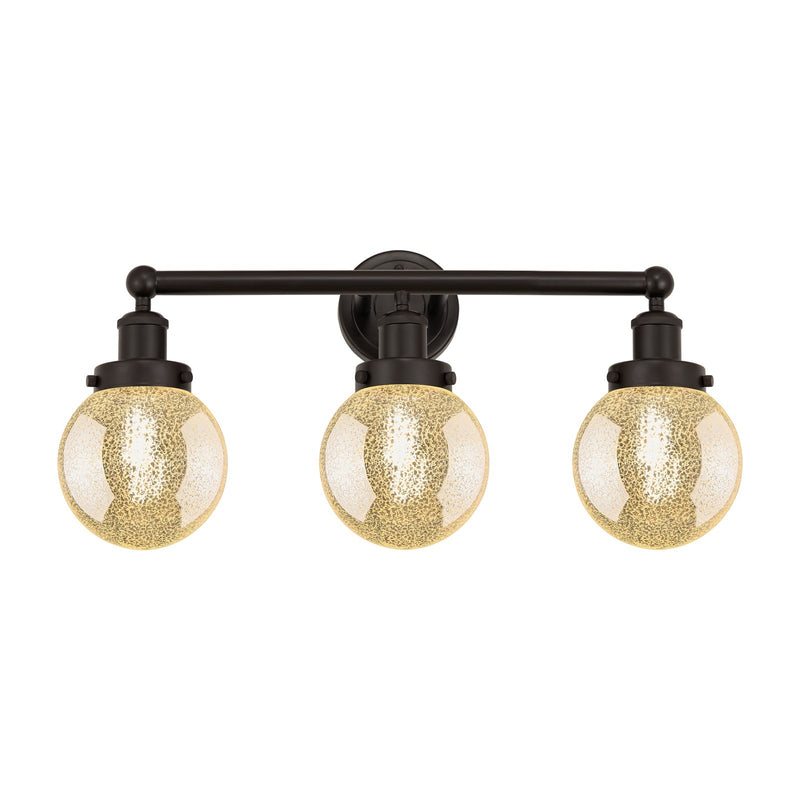Innovations Beacon 24in 3-Light Bath Vanity Light | Industrial Oil Rubbed Bronze Steel and Mercury Glass | Bathroom Vanity | 24 x | Model 616-3W-OB-G208-6