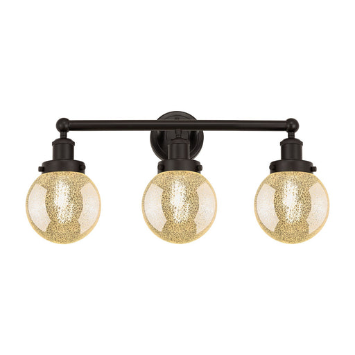 Innovations Beacon 24in 3-Light Bath Vanity Light | Industrial Oil Rubbed Bronze Steel and Mercury Glass | Bathroom Vanity | 24 x | Model 616-3W-OB-G208-6