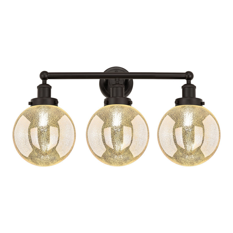 Innovations Beacon 26in 3-Light Bath Vanity Light | Industrial Oil Rubbed Bronze Steel and Mercury Glass | Bathroom Vanity | 26 x | Model 616-3W-OB-G208-8