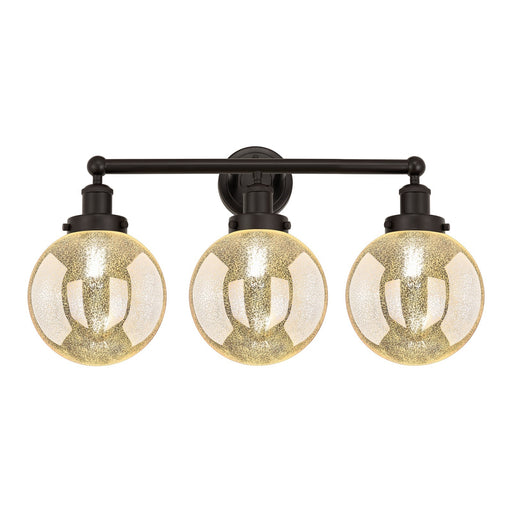 Innovations Beacon 26in 3-Light Bath Vanity Light | Industrial Oil Rubbed Bronze Steel and Mercury Glass | Bathroom Vanity | 26 x | Model 616-3W-OB-G208-8