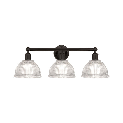 Innovations Arietta 26in 3-Light Bath Vanity Light | Industrial Oil Rubbed Bronze Steel and Clear Glass | Bathroom Vanity & Powder | Model 616-3W-OB-G422
