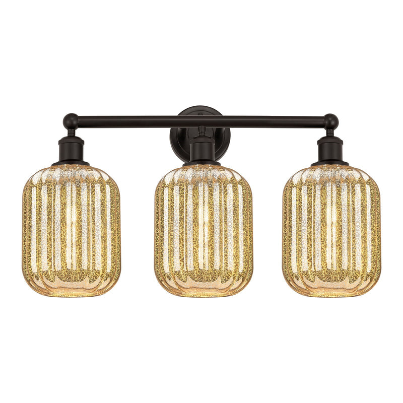 Innovations Preston Cylinder 25in 3-Light Bath Vanity Light | Industrial Oil Rubbed Bronze and Mercury Glass | Bathroom Vanity | Model 616-3W-OB-G460-7ME