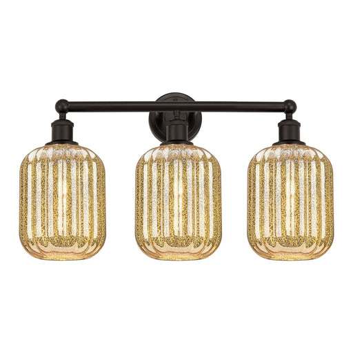 Innovations Preston Cylinder 25in 3-Light Bath Vanity Light | Industrial Oil Rubbed Bronze and Mercury Glass | Bathroom Vanity | Model 616-3W-OB-G460-7ME
