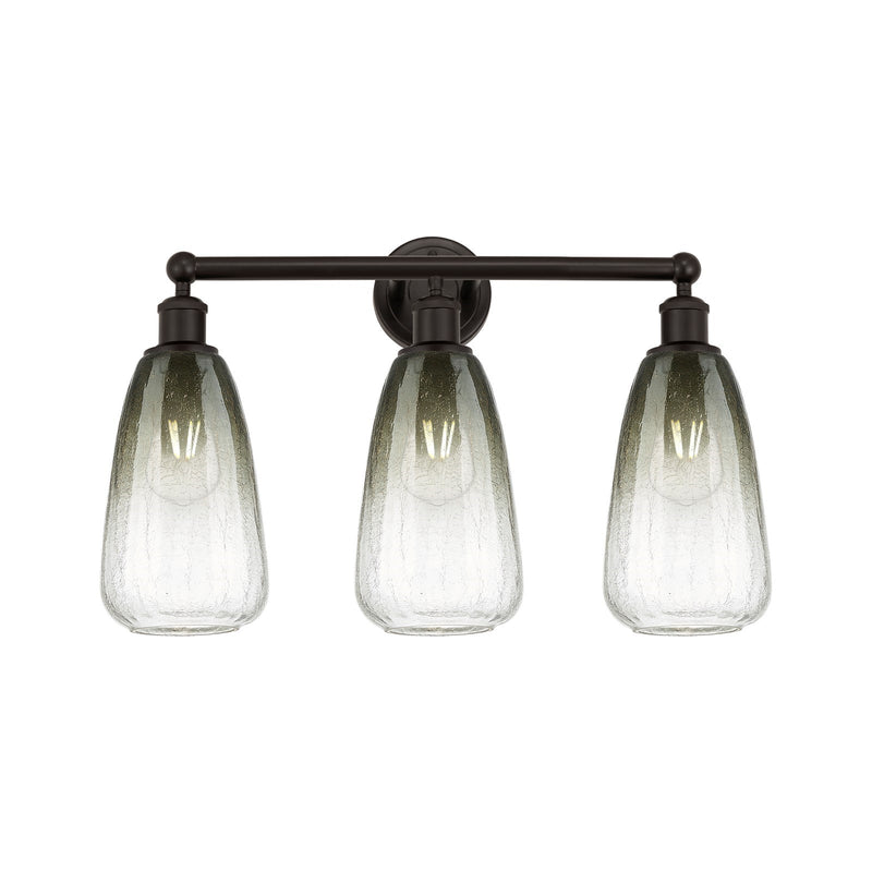 Innovations Brookhaven Almond 24in 3-Light Bath Vanity Light | Industrial Oil Rubbed Bronze and Slate Glass | Bathroom Vanity | Model 616-3W-OB-G480-6SL