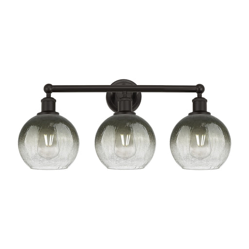 Innovations Brookhaven Globe 26in 3-Light Bath Vanity Light | Industrial Oil Rubbed Bronze Steel and Slate Glass | Bathroom | Model 616-3W-OB-G483-8SL