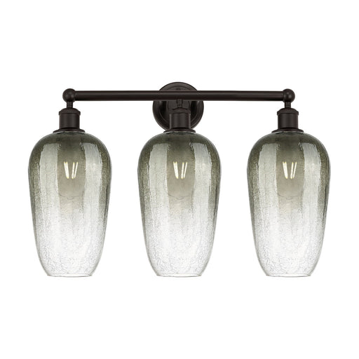 Innovations Brookhaven Flute 25in 3-Light Bath Vanity Light | Industrial Oil Rubbed Bronze Steel and Slate Glass | Bathroom | Model 616-3W-OB-G484-7SL