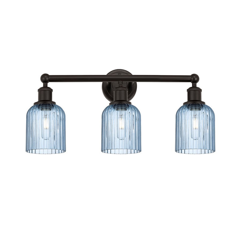 Innovations Edison Bridal Veil 3Lt 23" Bath, Bronze/Blue - 616-3W-OB-G559-5BL
