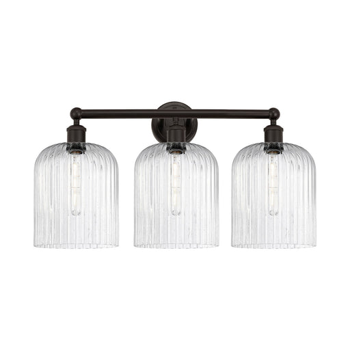 Innovations Bridal Veil 23in 3-Light Bath Vanity Light | Art Nouveau Oil Rubbed Bronze Steel and Seedy Ribbed Glass | Bathroom | Model 616-3W-OB-G559-8SDY