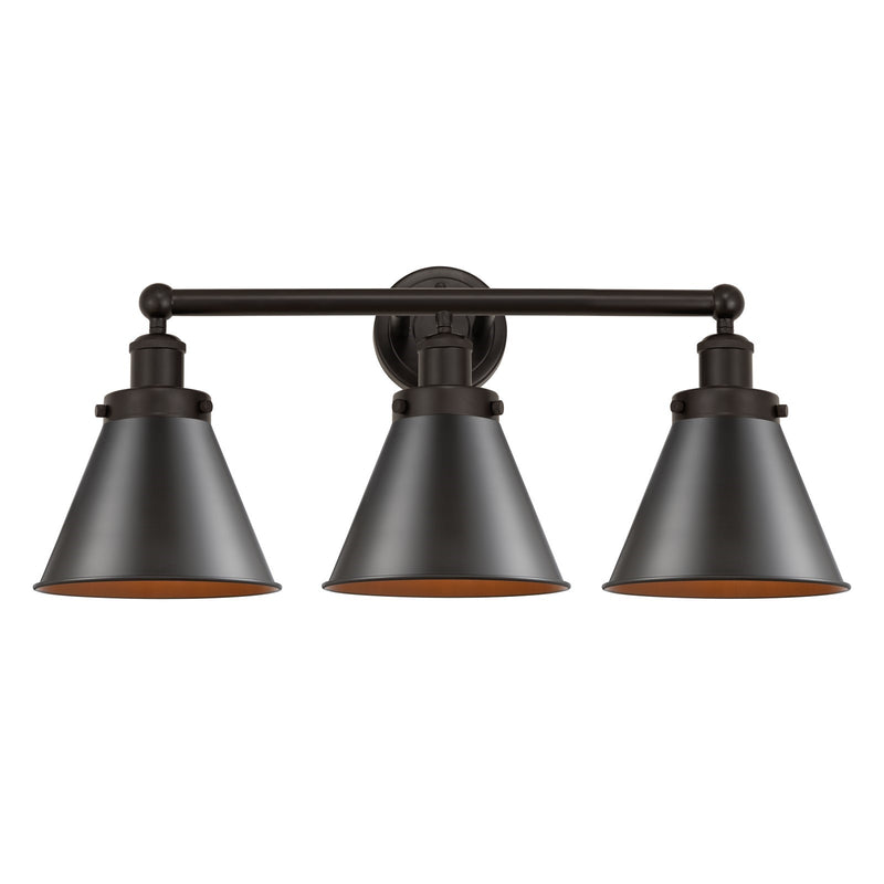 Innovations Appalachian 26in 3-Light Bath Vanity Light | Industrial Oil Rubbed Bronze Steel and Oil Rubbed Bronze Metal Shade | Model 616-3W-OB-M13-OB