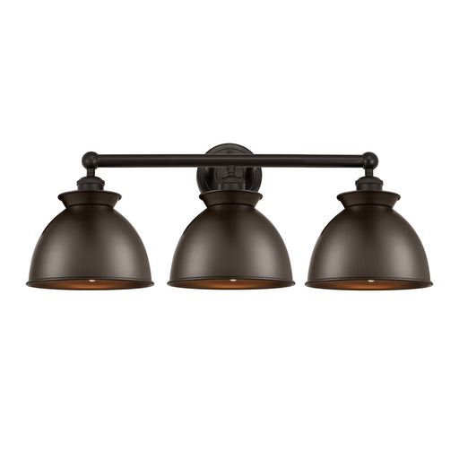 Innovations Adirondack 26in 3-Light Bath Vanity Light | Industrial Farmhouse Oil Rubbed Bronze Steel and Cast Brass with Metal | Model 616-3W-OB-M14-OB