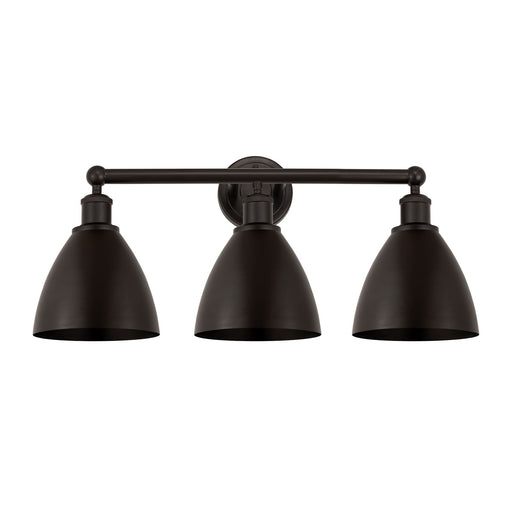 Innovations Bristol 26in 3-Light Bath Vanity | Industrial Oil Rubbed Bronze Steel and Cast Brass | Bathroom Vanity Light | Model 616-3W-OB-MBD-75-OB