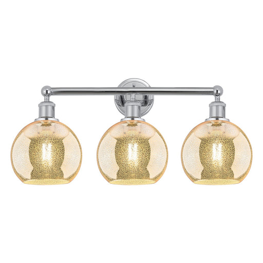 Innovations Athens 26in 3-Light Bath Vanity Light | Industrial Polished Chrome and Mercury Glass | Bathroom Vanity & Powder Room | Model 616-3W-PC-G128-8