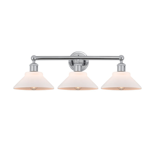 Innovations Orwell 26in 3-Light Bath Vanity Light | Industrial Polished Chrome Steel and Matte White Glass | Bathroom Vanity | Model 616-3W-PC-G131