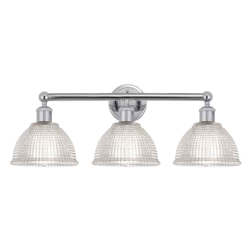 Innovations Arietta 26in 3-Light Bath Vanity Light | Industrial Polished Chrome and Clear Glass | Bathroom Vanity | 26 x 10.25 x | Model 616-3W-PC-G422