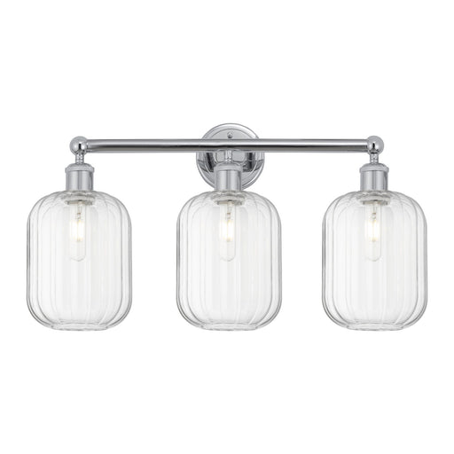 Innovations Preston Cylinder 25in 3-Light Bath Vanity Light | Industrial Polished Chrome Steel and Clear Glass | Kitchen & | Model 616-3W-PC-G460-7CL