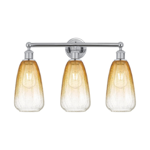 Innovations Brookhaven Almond 24in 3-Light Bath Vanity Light | Industrial Polished Chrome and Amber Glass | Bathroom Vanity | Model 616-3W-PC-G480-6AM