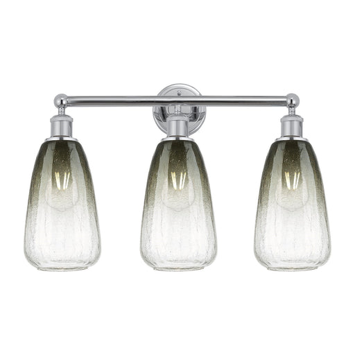 Innovations Brookhaven Almond 24in 3-Light Bath Vanity Light | Industrial Polished Chrome Steel and Slate Glass | Bathroom | Model 616-3W-PC-G480-6SL