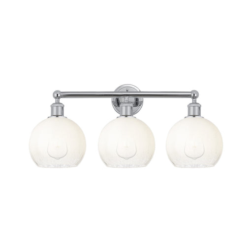 Innovations Brookhaven Globe 26in 3-Light Bath Vanity Light | Industrial Polished Chrome and Opal Glass | Bathroom Vanity | Model 616-3W-PC-G483-8OP