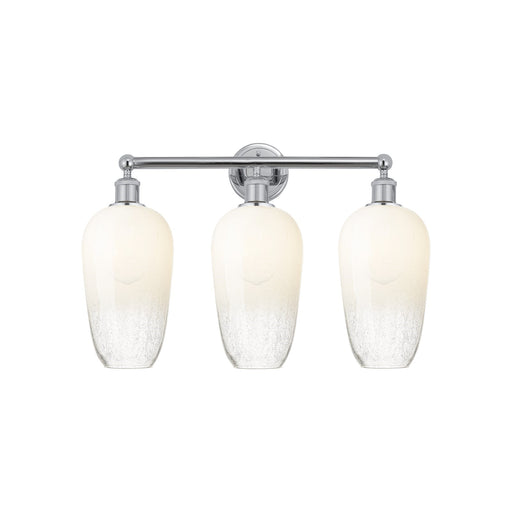 Innovations Brookhaven Flute 25in 3-Light Bath Vanity | Polished Chrome Steel and Cast Brass with Opal Glass Shades | Model 616-3W-PC-G484-7OP