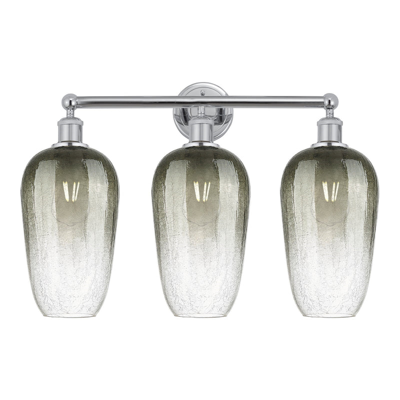 Innovations Brookhaven Flute 25in 3-Light Bath Vanity | Industrial Modern Polished Chrome and Slate Glass | Bathroom & Powder | Model 616-3W-PC-G484-7SL