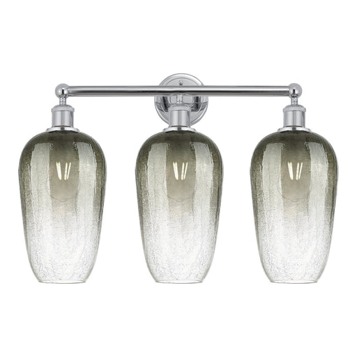 Innovations Brookhaven Flute 25in 3-Light Bath Vanity | Industrial Modern Polished Chrome and Slate Glass | Bathroom & Powder | Model 616-3W-PC-G484-7SL