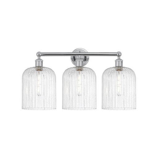 Innovations Bridal Veil 23in 3-Light Bath Vanity | Art Nouveau Polished Chrome and Seedy Ribbed Glass | Bathroom Vanity | 23 x | Model 616-3W-PC-G559-8SDY