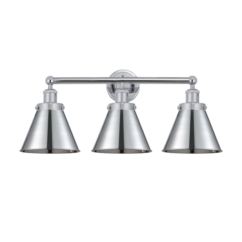 Innovations Appalachian 26in 3-Light Bath Vanity | Industrial Polished Chrome Steel and Cast Brass with Polished Chrome Metal | Model 616-3W-PC-M13-PC