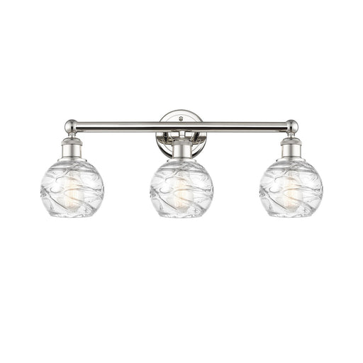 Innovations Athens Deco Swirl 24in 3-Light Bath Vanity Light | Industrial Modern Polished Nickel and Clear Glass | Bathroom | Model 616-3W-PN-G1213-6CL