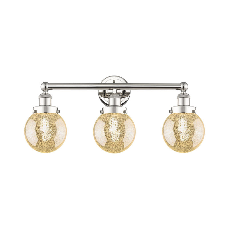 Innovations Beacon 24in 3-Light Bath Vanity Light | Industrial Polished Nickel and Mercury Glass | Bathroom Vanity & Powder Room | Model 616-3W-PN-G208-6