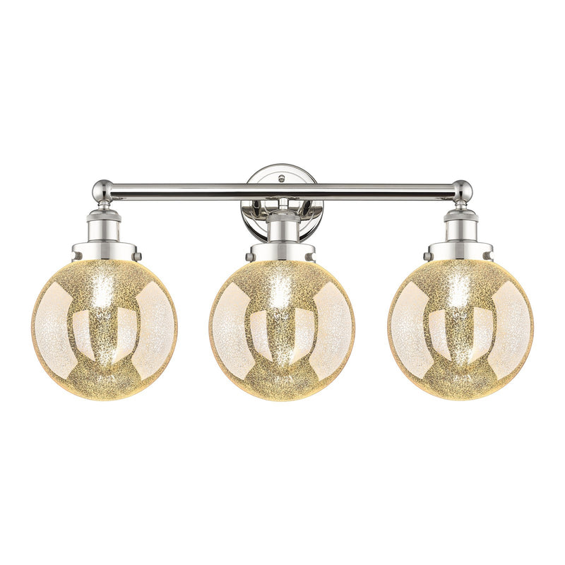 Innovations Beacon 26in 3-Light Bath Vanity Light | Industrial Polished Nickel and Mercury Glass | Bathroom Vanity & Powder Room | Model 616-3W-PN-G208-8