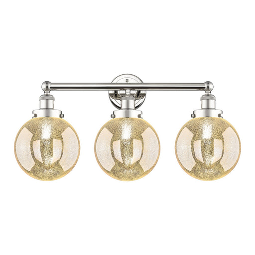 Innovations Beacon 26in 3-Light Bath Vanity Light | Industrial Polished Nickel and Mercury Glass | Bathroom Vanity & Powder Room | Model 616-3W-PN-G208-8