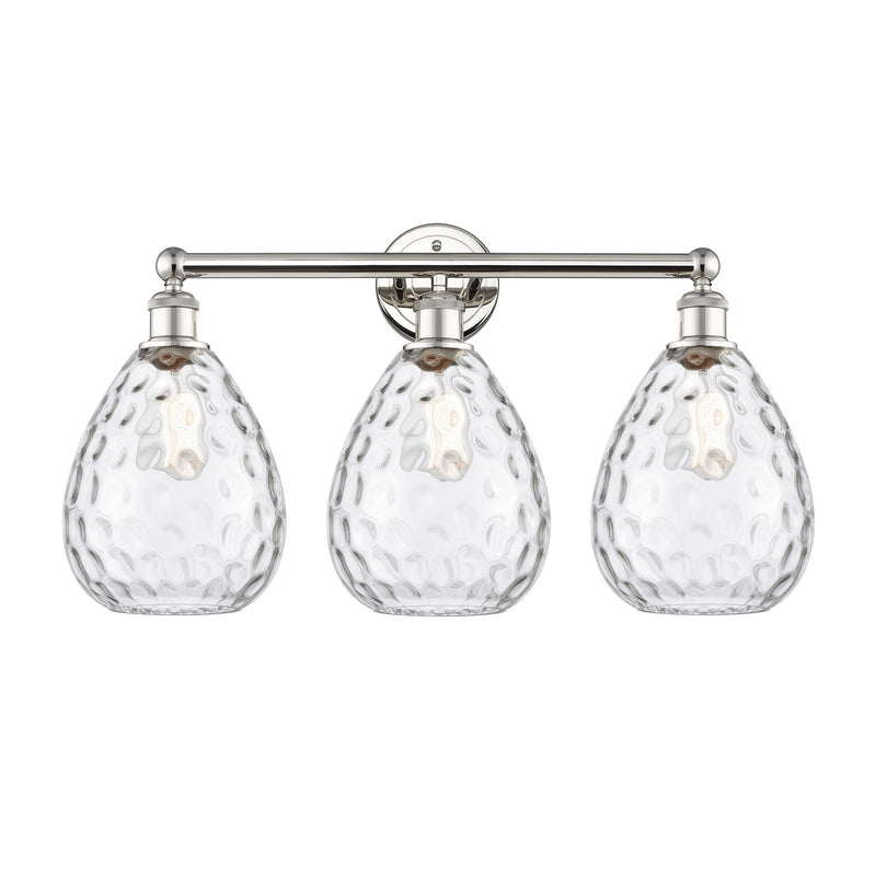 Innovations Waverly 26in 3-Light Bath Vanity Light | Industrial Polished Nickel Steel and Clear Glass | Bathroom Vanity | 26 x | Model 616-3W-PN-G372