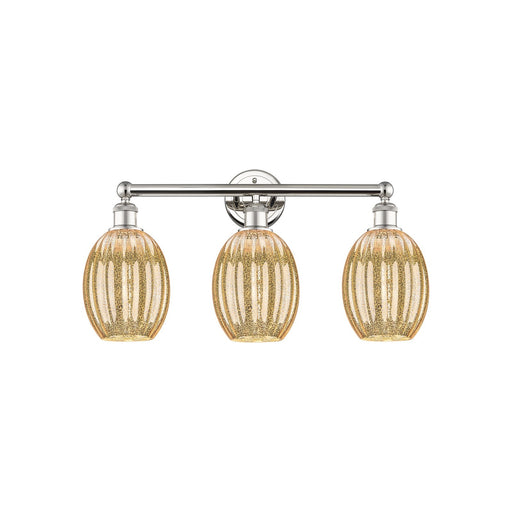 Innovations Preston Bulb 24in 3-Light Bath Vanity Light | Industrial Polished Nickel and Mercury Glass | Bathroom Vanity | Model 616-3W-PN-G459-6ME
