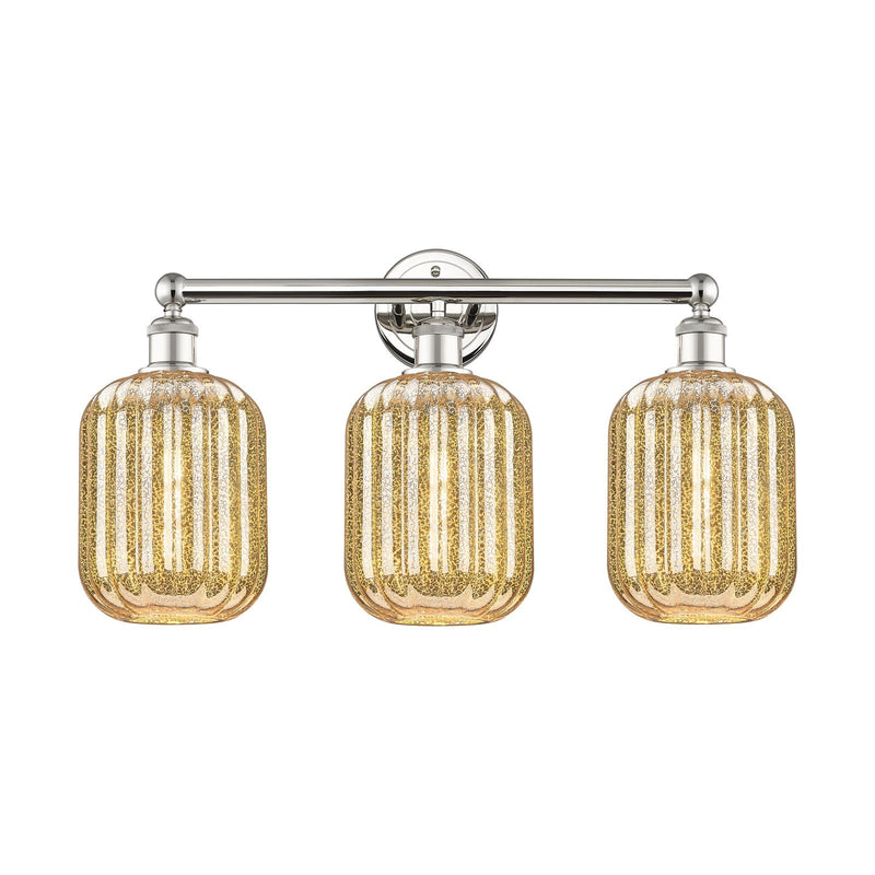 Innovations Preston Cylinder 25in 3-Light Bath Vanity | Industrial Polished Nickel Steel and Mercury Glass | Bathroom Vanity & | Model 616-3W-PN-G460-7ME