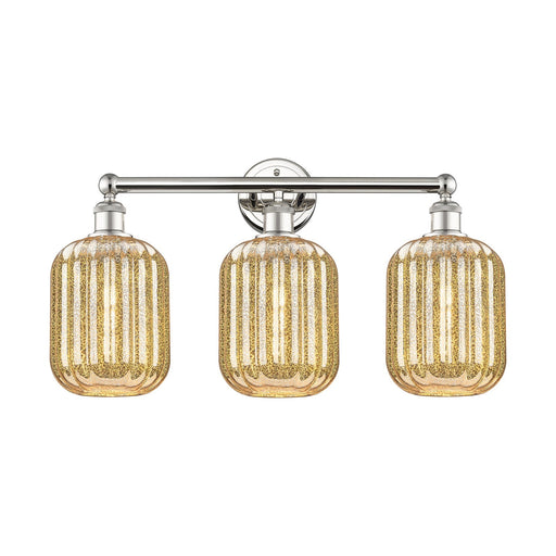 Innovations Preston Cylinder 25in 3-Light Bath Vanity | Industrial Polished Nickel Steel and Mercury Glass | Bathroom Vanity & | Model 616-3W-PN-G460-7ME
