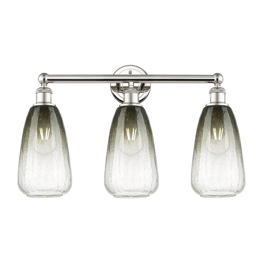 Innovations Brookhaven Almond 24in 3-Light Bath Vanity Light | Industrial Polished Nickel and Slate Glass | Bathroom Vanity | Model 616-3W-PN-G480-6SL