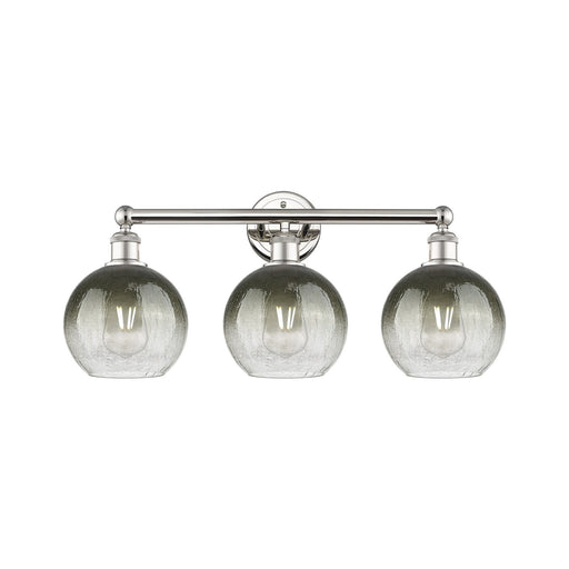 Innovations Brookhaven Globe 26in 3-Light Bath Vanity Light | Industrial Polished Nickel Steel and Slate Glass | Bathroom | Model 616-3W-PN-G483-8SL