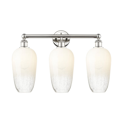 Innovations Brookhaven Flute 25in 3-Light Bath Vanity | Industrial Modern Polished Nickel Steel and Opal Glass | Bathroom | Model 616-3W-PN-G484-7OP