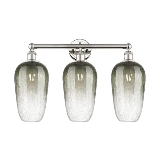 Innovations Brookhaven Flute 25in 3-Light Bath Vanity | Industrial Modern Polished Nickel and Slate Glass | Bathroom Vanity | Model 616-3W-PN-G484-7SL