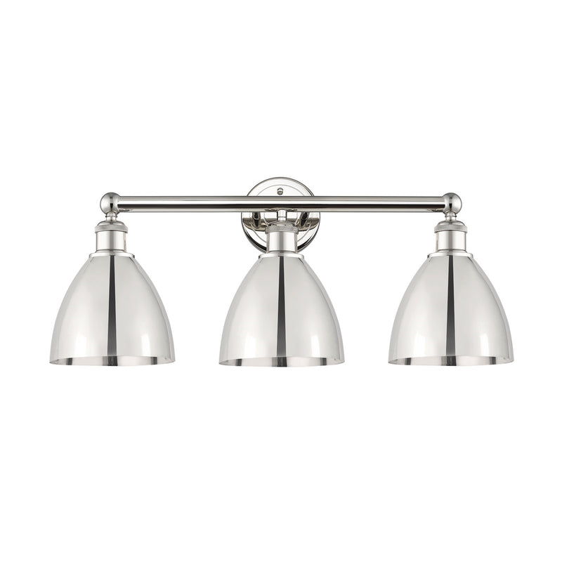 Innovations Bristol 26in 3-Light Bath Vanity Light | Industrial Polished Nickel Metal Shade | Bathroom Vanity | 25.5 x 11.75 in | Model 616-3W-PN-MBD-75-PN