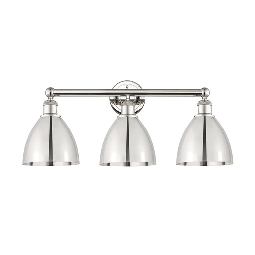 Innovations Bristol 26in 3-Light Bath Vanity Light | Industrial Polished Nickel Metal Shade | Bathroom Vanity | 25.5 x 11.75 in | Model 616-3W-PN-MBD-75-PN