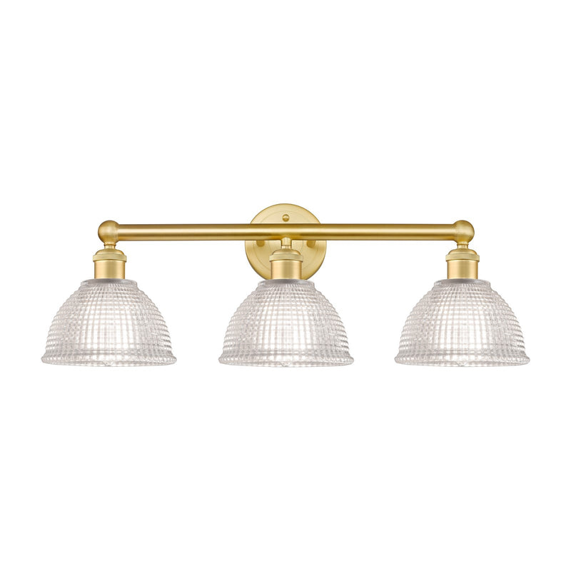 Innovations Arietta 26in 3-Light Bath Vanity Light | Industrial Satin Gold Steel and Clear Glass | Bathroom Vanity & Powder Room | Model 616-3W-SG-G422