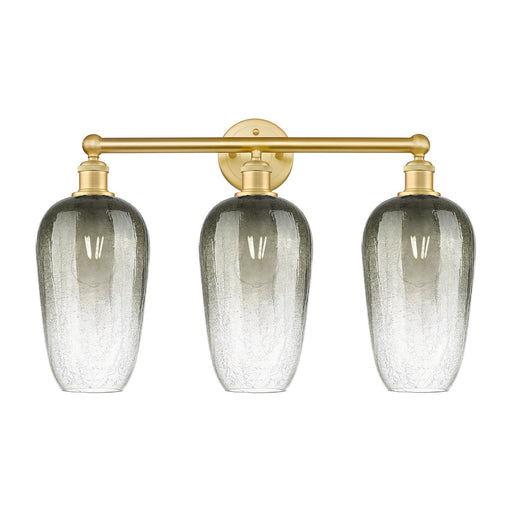 Innovations Brookhaven Flute 25in 3-Light Bath Vanity | Industrial Satin Gold Steel and Slate Glass | Bathroom Vanity & Powder | Model 616-3W-SG-G484-7SL