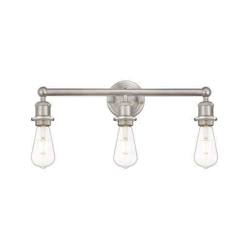 Innovations Edison 21in 3-Light Bath Vanity Light | Industrial Satin Nickel Steel and Cast Brass | Bathroom Vanity | 21.38 x 6 x 6.25 in | Model 616-3W-SN